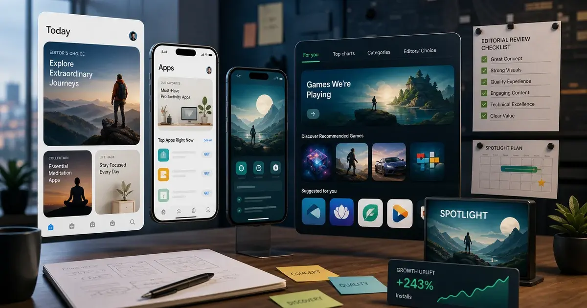 How to Get Featured on App Store and Google Play — illustration