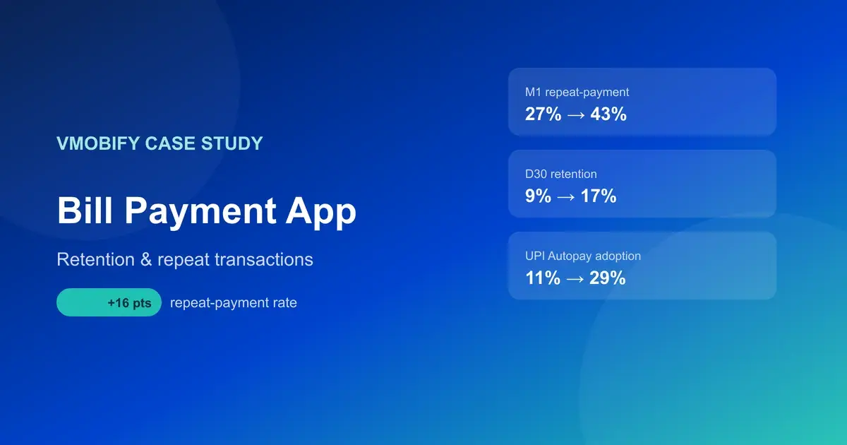 Bill Payment App Retention: 27% to 43% Repeat Payments — illustration