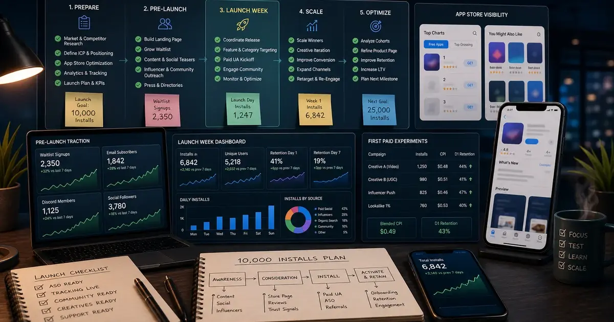 How to Get Your First 10,000 App Installs: The 2026 Launch Playbook