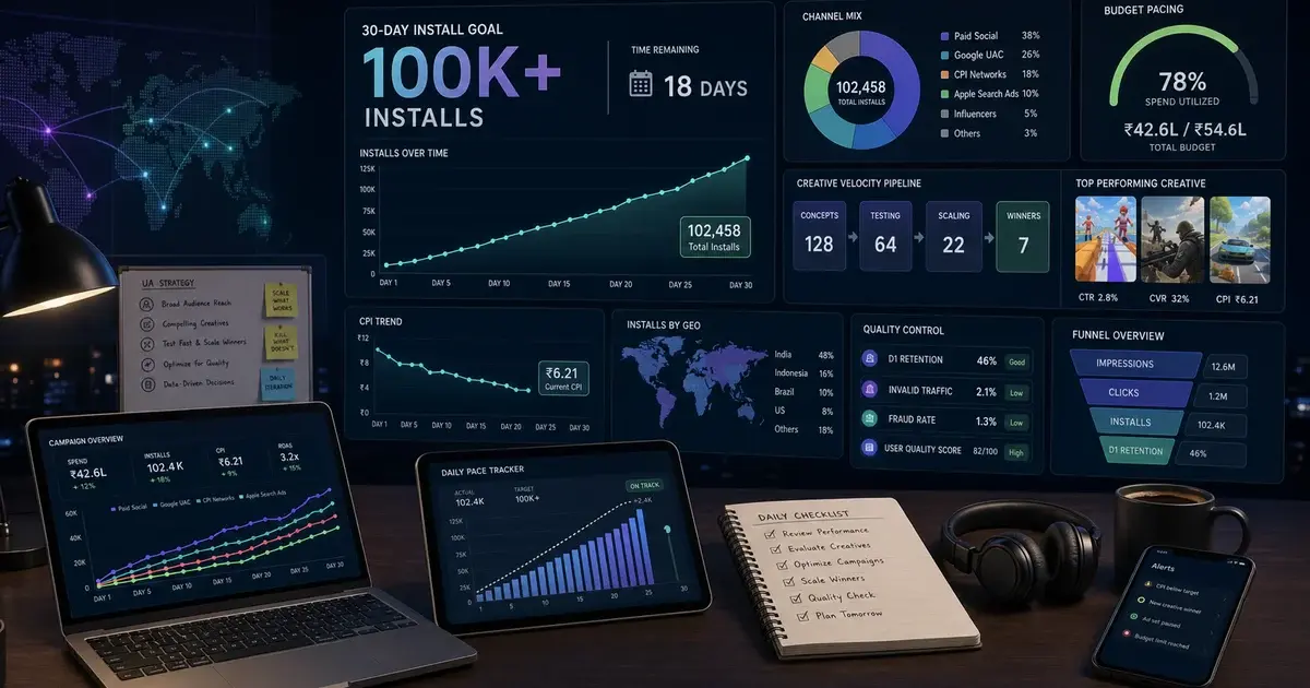 Mass User Acquisition: How to Drive 100K+ Installs in 30 Days