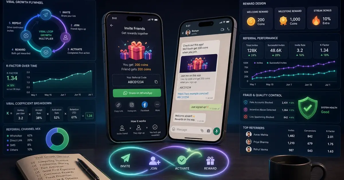 Mobile App Referral Programme: Engineering Viral Growth & K-Factor