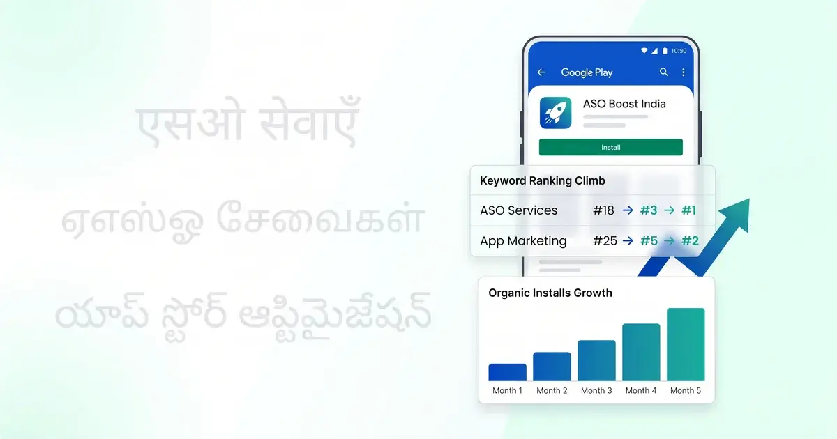 Illustration of app store optimisation for the Indian market