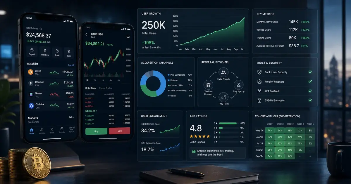 Crypto App Marketing: Growing a Crypto Exchange App to 250K Users