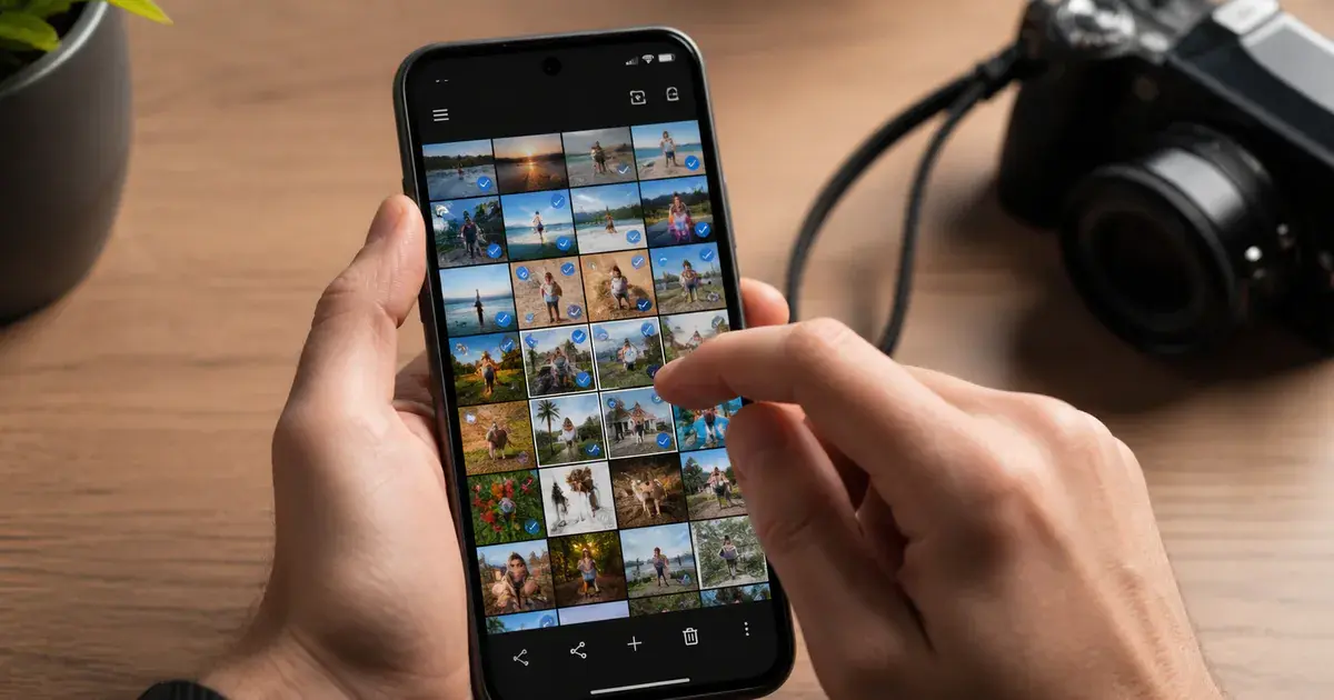 Photograph: phone showing an app working without any login screen, in use.