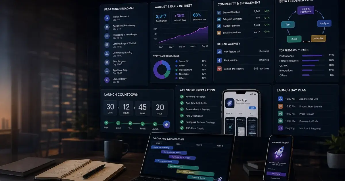 Pre-Launch App Marketing: 30-Day Playbook Before You Ship