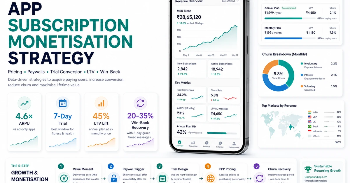 App Subscription Monetisation: Pricing, Paywalls & LTV in 2026 — illustration