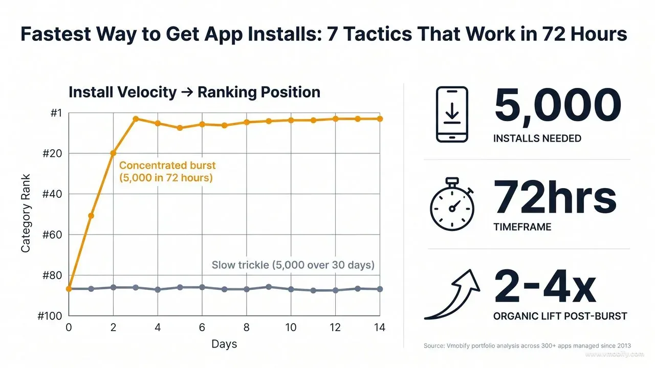 Install velocity is the heaviest weighted signal in both store ranking algorithms.