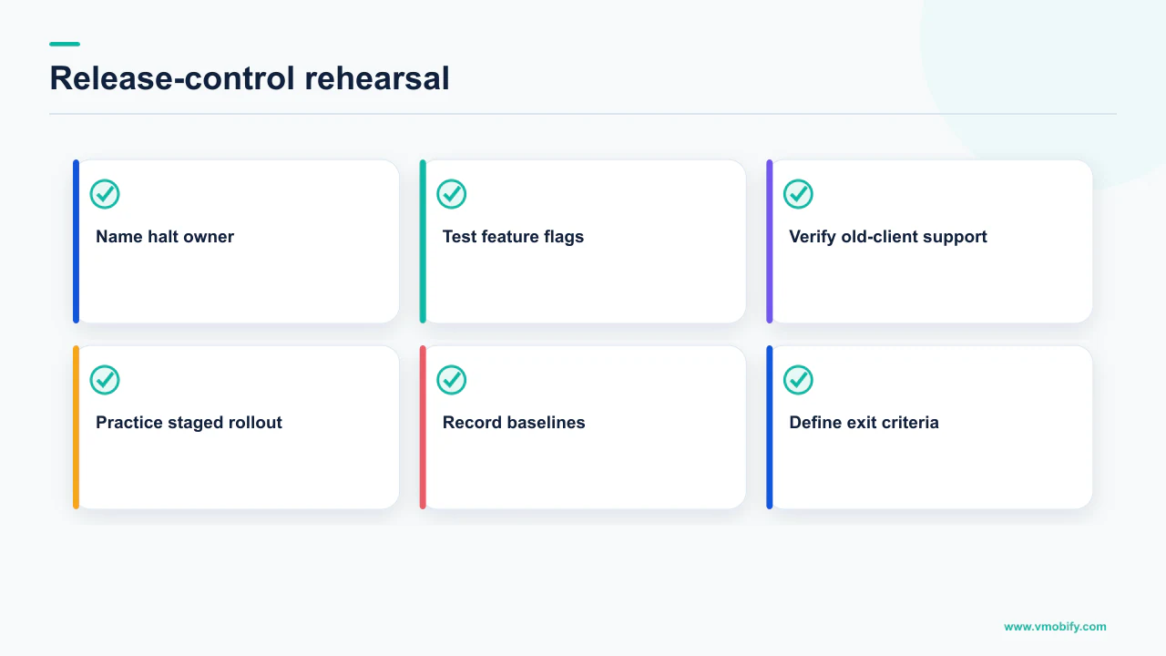 Checklist for rehearsing Google Play release controls before an incident