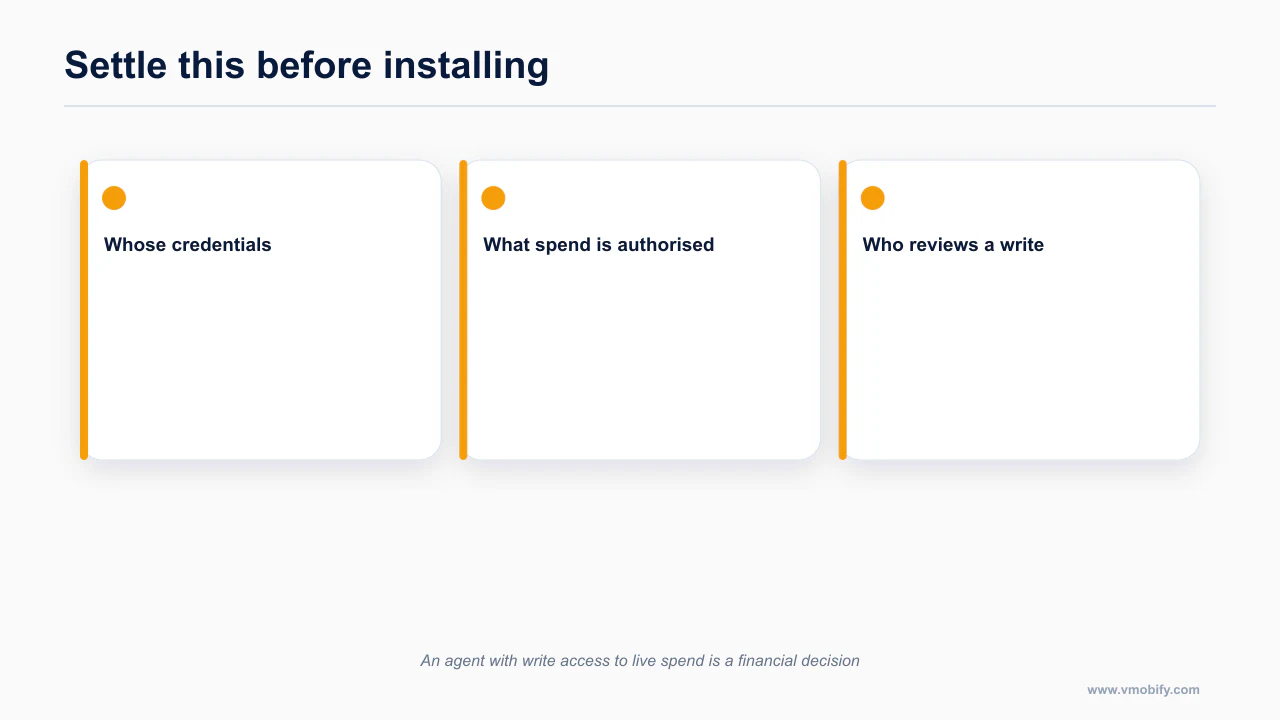 Three questions to settle before giving an agent access to growth tooling