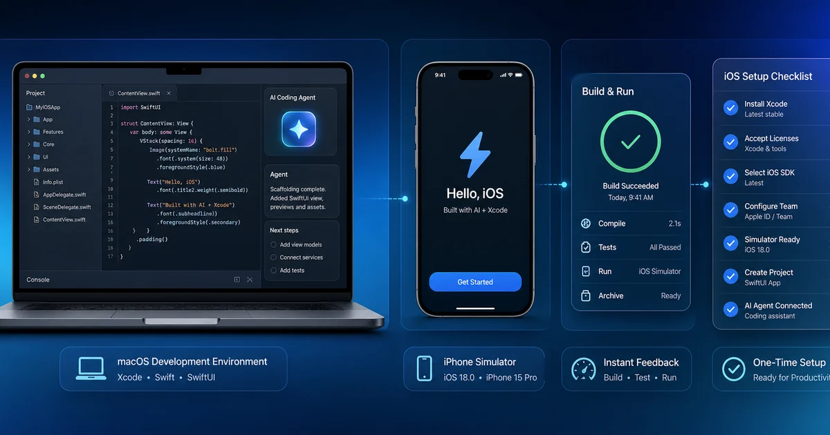 The closed SwiftUI visual loop — Claude writes a view, calls RenderPreview, inspects the PNG, and iterates up to 5 times