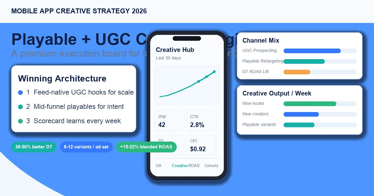 Mobile App Creative Strategy: Playable Ads & UGC That Convert — illustration