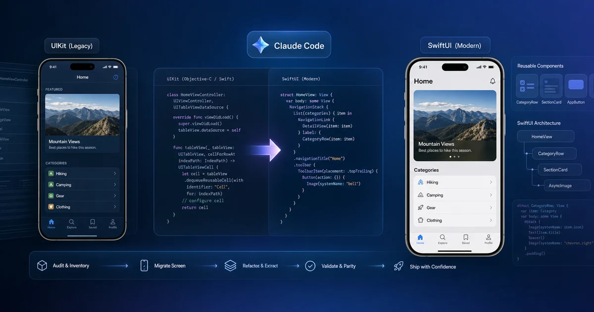 UIKit to SwiftUI Migration with Claude Code: 2026 Playbook — illustration