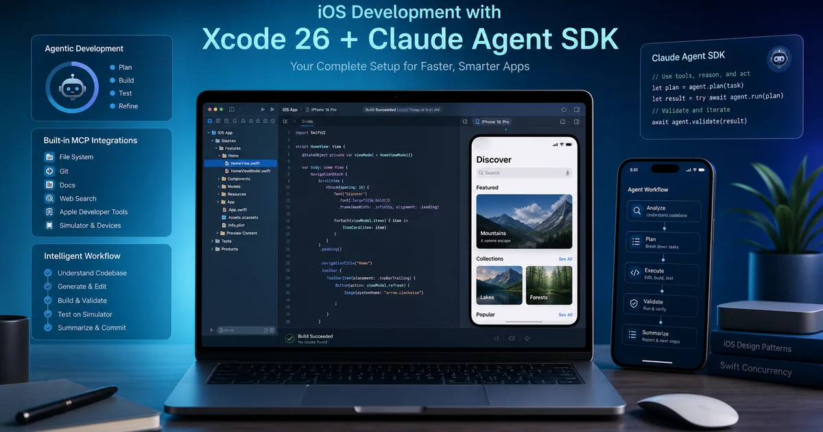 Xcode 26 + Claude Agent SDK: Complete iOS Development Setup Guide — illustration